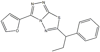 3-(2-furyl)-6-(1-phenylpropyl)[1,2,4]triazolo[3,4-b][1,3,4]thiadiazole Struktur