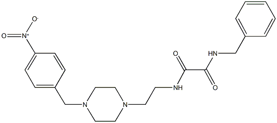 N~1~-benzyl-N~2~-[2-(4-{4-nitrobenzyl}-1-piperazinyl)ethyl]ethanediamide Struktur