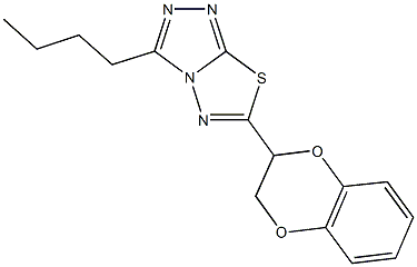 3-butyl-6-(2,3-dihydro-1,4-benzodioxin-2-yl)[1,2,4]triazolo[3,4-b][1,3,4]thiadiazole Struktur