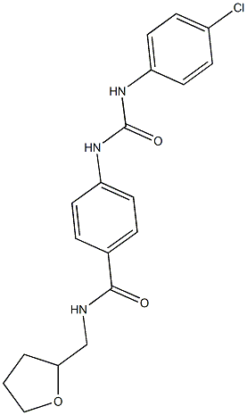4-{[(4-chloroanilino)carbonyl]amino}-N-(tetrahydro-2-furanylmethyl)benzamide Struktur