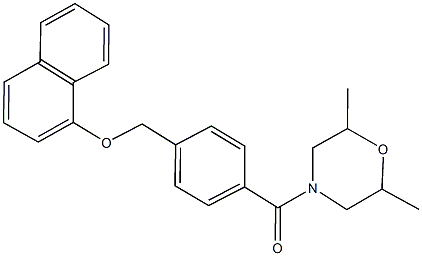 2,6-dimethyl-4-{4-[(1-naphthyloxy)methyl]benzoyl}morpholine Struktur