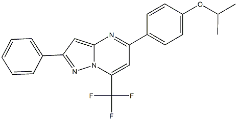 isopropyl 4-[2-phenyl-7-(trifluoromethyl)pyrazolo[1,5-a]pyrimidin-5-yl]phenyl ether Structure