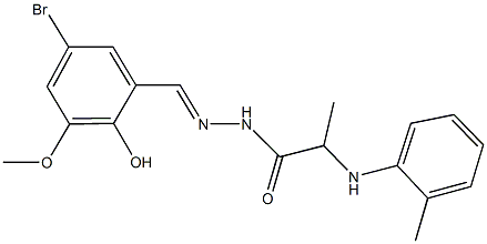 N'-(5-bromo-2-hydroxy-3-methoxybenzylidene)-2-(2-toluidino)propanohydrazide Struktur
