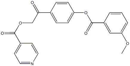 2-{4-[(3-methoxybenzoyl)oxy]phenyl}-2-oxoethyl isonicotinate Struktur