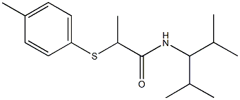 N-(1-isopropyl-2-methylpropyl)-2-[(4-methylphenyl)sulfanyl]propanamide Struktur
