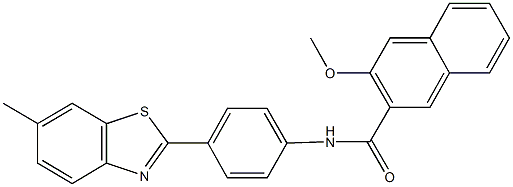 3-methoxy-N-[4-(6-methyl-1,3-benzothiazol-2-yl)phenyl]-2-naphthamide Struktur