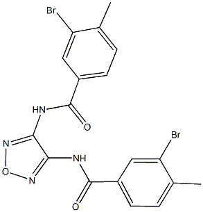 3-bromo-N-{4-[(3-bromo-4-methylbenzoyl)amino]-1,2,5-oxadiazol-3-yl}-4-methylbenzamide Struktur