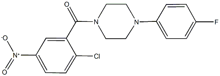 1-{2-chloro-5-nitrobenzoyl}-4-(4-fluorophenyl)piperazine Struktur