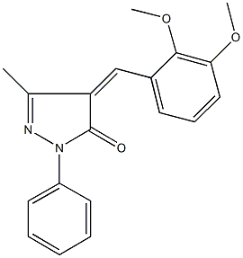 4-(2,3-dimethoxybenzylidene)-5-methyl-2-phenyl-2,4-dihydro-3H-pyrazol-3-one Struktur