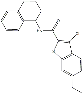 3-chloro-6-ethyl-N-(1,2,3,4-tetrahydro-1-naphthalenyl)-1-benzothiophene-2-carboxamide Struktur