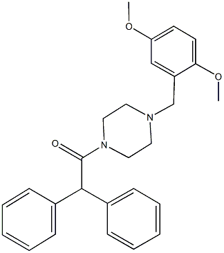 1-(2,5-dimethoxybenzyl)-4-(diphenylacetyl)piperazine Struktur