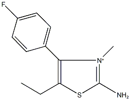 2-amino-5-ethyl-4-(4-fluorophenyl)-3-methyl-1,3-thiazol-3-ium Struktur