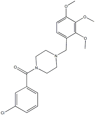 1-(3-chlorobenzoyl)-4-(2,3,4-trimethoxybenzyl)piperazine Struktur