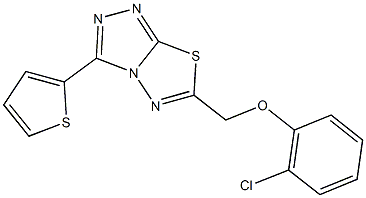 6-[(2-chlorophenoxy)methyl]-3-(2-thienyl)[1,2,4]triazolo[3,4-b][1,3,4]thiadiazole Struktur