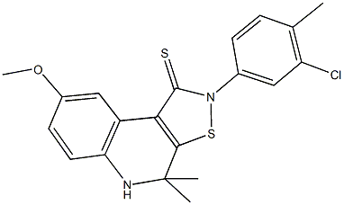 2-(3-chloro-4-methylphenyl)-8-methoxy-4,4-dimethyl-4,5-dihydroisothiazolo[5,4-c]quinoline-1(2H)-thione Structure