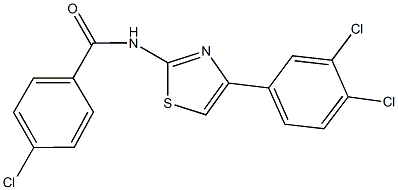 4-chloro-N-[4-(3,4-dichlorophenyl)-1,3-thiazol-2-yl]benzamide Struktur