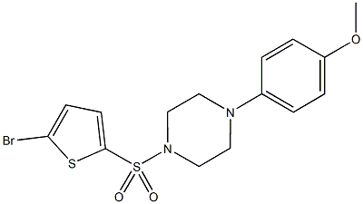 4-{4-[(5-bromo-2-thienyl)sulfonyl]-1-piperazinyl}phenyl methyl ether Struktur