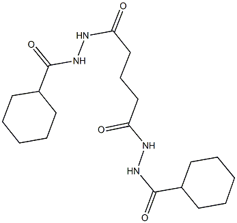 N'-{5-[2-(cyclohexylcarbonyl)hydrazino]-5-oxopentanoyl}cyclohexanecarbohydrazide Struktur