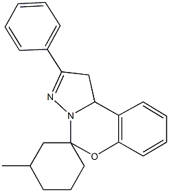 1-methyl-2'-phenyl-1',10'b-dihydrospiro(cyclohexane-3,5'-pyrazolo[1,5-c][1,3]benzoxazine) Struktur