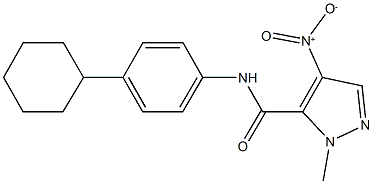N-(4-cyclohexylphenyl)-4-nitro-1-methyl-1H-pyrazole-5-carboxamide Struktur