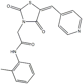 2-[2,4-dioxo-5-(4-pyridinylmethylene)-1,3-thiazolidin-3-yl]-N-(2-methylphenyl)acetamide Struktur