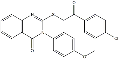 2-{[2-(4-chlorophenyl)-2-oxoethyl]sulfanyl}-3-(4-methoxyphenyl)-4(3H)-quinazolinone Struktur