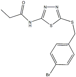 N-{5-[(4-bromobenzyl)sulfanyl]-1,3,4-thiadiazol-2-yl}propanamide Struktur