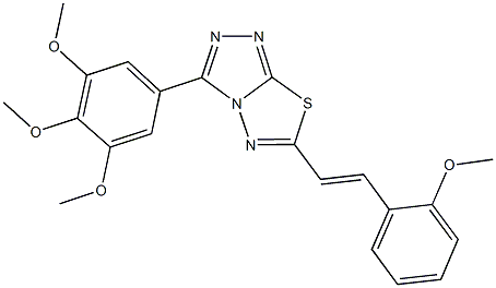 6-[2-(2-methoxyphenyl)vinyl]-3-(3,4,5-trimethoxyphenyl)[1,2,4]triazolo[3,4-b][1,3,4]thiadiazole Struktur