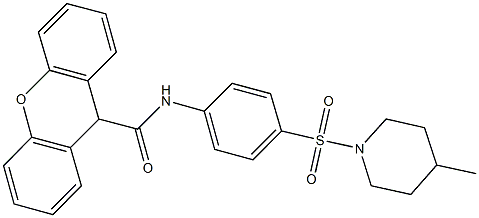 N-{4-[(4-methyl-1-piperidinyl)sulfonyl]phenyl}-9H-xanthene-9-carboxamide Struktur