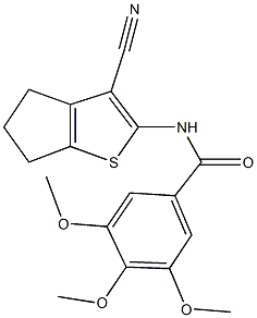 N-(3-cyano-5,6-dihydro-4H-cyclopenta[b]thien-2-yl)-3,4,5-trimethoxybenzamide Struktur