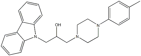 1-(9H-carbazol-9-yl)-3-[4-(4-methylphenyl)-1-piperazinyl]-2-propanol Struktur