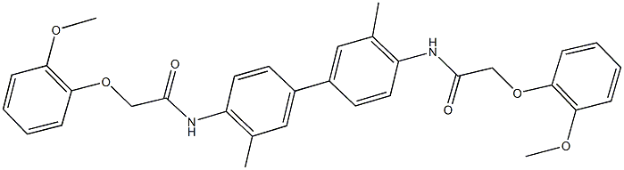 2-(2-methoxyphenoxy)-N-(4'-{[(2-methoxyphenoxy)acetyl]amino}-3,3'-dimethyl[1,1'-biphenyl]-4-yl)acetamide Struktur
