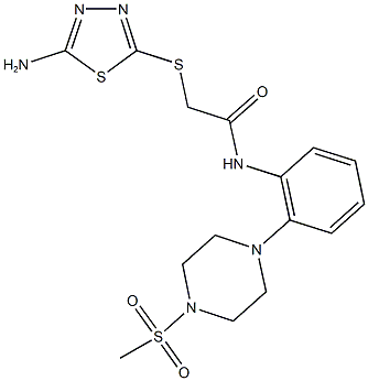 2-[(5-amino-1,3,4-thiadiazol-2-yl)sulfanyl]-N-{2-[4-(methylsulfonyl)-1-piperazinyl]phenyl}acetamide Structure