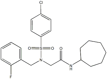 2-[[(4-chlorophenyl)sulfonyl](2-fluorobenzyl)amino]-N-cycloheptylacetamide Struktur