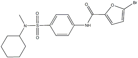 5-bromo-N-(4-{[cyclohexyl(methyl)amino]sulfonyl}phenyl)-2-furamide Struktur