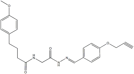 4-(4-methoxyphenyl)-N-(2-oxo-2-{2-[4-(2-propynyloxy)benzylidene]hydrazino}ethyl)butanamide Struktur