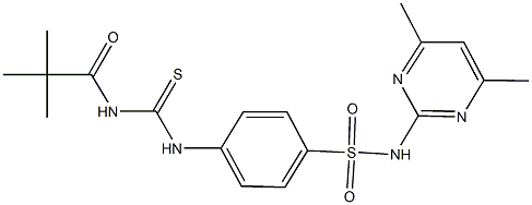 4-({[(2,2-dimethylpropanoyl)amino]carbothioyl}amino)-N-(4,6-dimethyl-2-pyrimidinyl)benzenesulfonamide Struktur