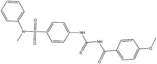 4-({[(4-methoxybenzoyl)amino]carbothioyl}amino)-N-methyl-N-phenylbenzenesulfonamide Struktur
