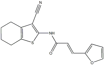 N-(3-cyano-4,5,6,7-tetrahydro-1-benzothien-2-yl)-3-(2-furyl)acrylamide Struktur