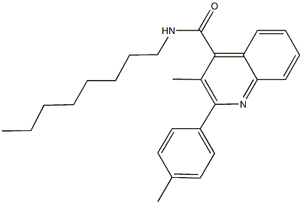 3-methyl-2-(4-methylphenyl)-N-octyl-4-quinolinecarboxamide Struktur