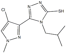 5-(4-chloro-1-methyl-1H-pyrazol-3-yl)-4-isobutyl-4H-1,2,4-triazole-3-thiol Struktur