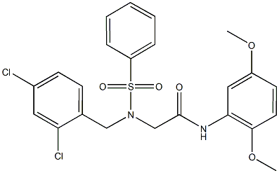 2-[(2,4-dichlorobenzyl)(phenylsulfonyl)amino]-N-(2,5-dimethoxyphenyl)acetamide Struktur