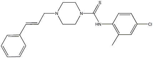 N-(4-chloro-2-methylphenyl)-4-cinnamyl-1-piperazinecarbothioamide Structure