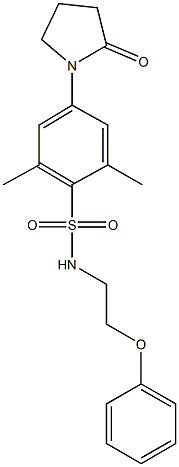 2,6-dimethyl-4-(2-oxo-1-pyrrolidinyl)-N-(2-phenoxyethyl)benzenesulfonamide Structure