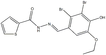 N'-(2,3-dibromo-5-ethoxy-4-hydroxybenzylidene)-2-thiophenecarbohydrazide Struktur