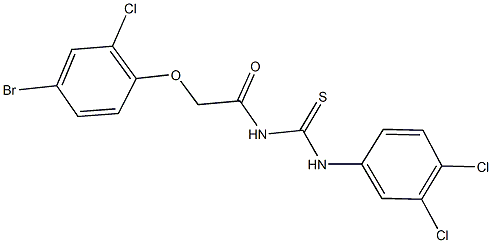 N-[(4-bromo-2-chlorophenoxy)acetyl]-N'-(3,4-dichlorophenyl)thiourea Struktur