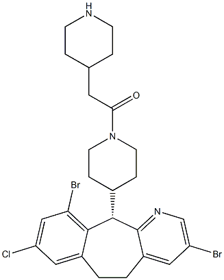 1-{4-[(2S)-6,15-dibromo-13-chloro-4-azatricyclo[9.4.0.03,]pentadeca-1(15),3,5,7,11,13-hexaen-2-yl]piperidin-1-yl}-2-(piperidin-4-yl)ethan-1-one|1-(4-(4,8-二溴-2-氯-10,11-二氫-5H-二苯并[A,D][7]環(huán)烯-5-基)哌啶-1-基)-2-(哌啶-4-基)乙烷-1-酮