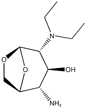 (1S,2S,3S,4R,5R)-2-amino-4-(diethylamino)-6,8-dioxabicyclo[3.2.1]octan-3-ol Struktur