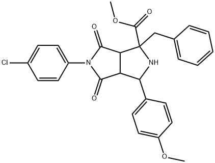 methyl 1-benzyl-5-(4-chlorophenyl)-3-(4-methoxyphenyl)-4,6-dioxooctahydropyrrolo[3,4-c]pyrrole-1-carboxylate Struktur