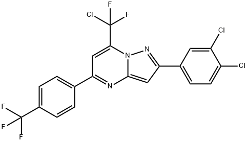7-[chloro(difluoro)methyl]-2-(3,4-dichlorophenyl)-5-[4-(trifluoromethyl)phenyl]pyrazolo[1,5-a]pyrimidine Structure